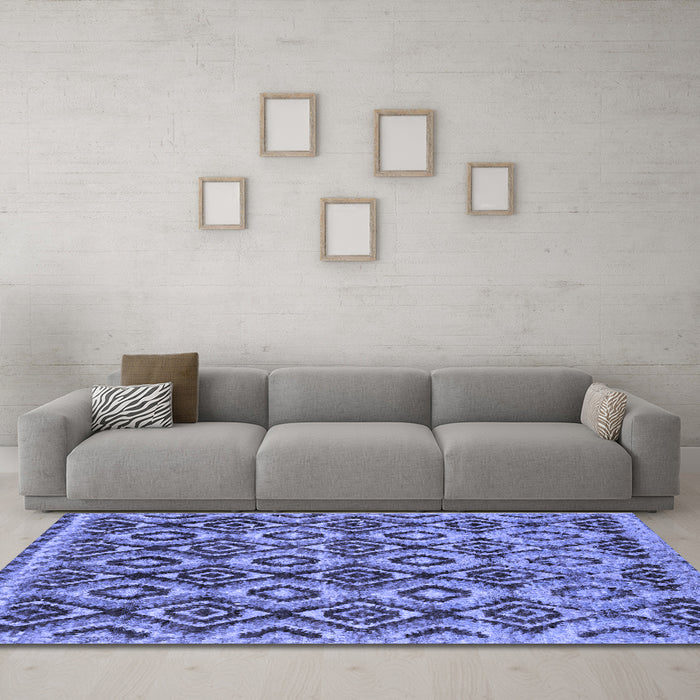 Machine Washable Abstract Blue Modern Rug in a Living Room, wshabs2540blu