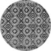 Round Machine Washable Abstract Gray Modern Rug, wshabs2540gry