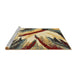 Sideview of Machine Washable Abstract Chrome Gold Yellow Rug, wshabs2541