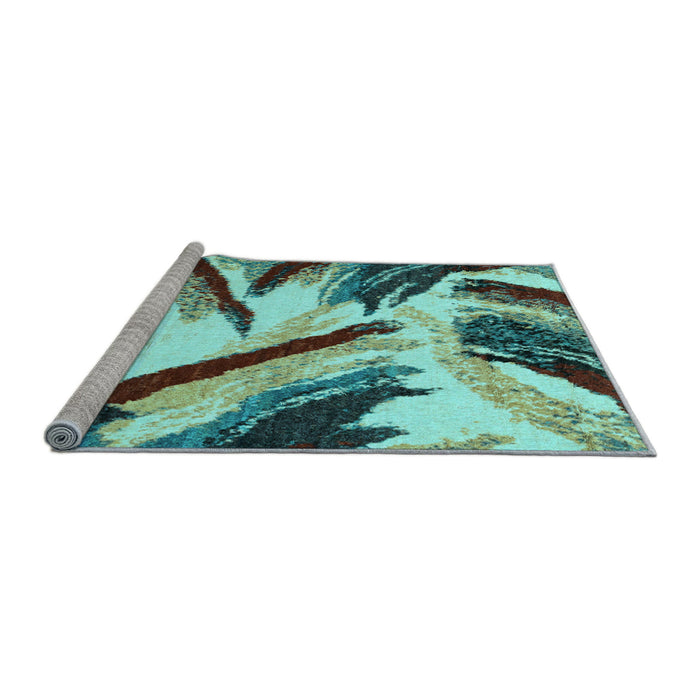 Sideview of Machine Washable Abstract Light Blue Modern Rug, wshabs2541lblu