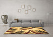 Machine Washable Abstract Brown Modern Rug in a Living Room,, wshabs2541brn