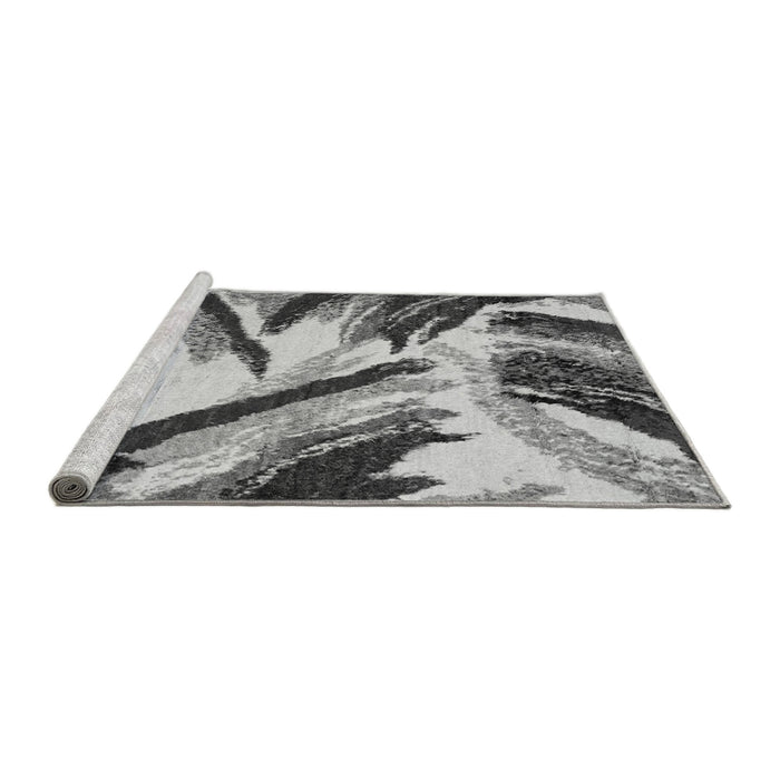 Sideview of Machine Washable Abstract Gray Modern Rug, wshabs2541gry