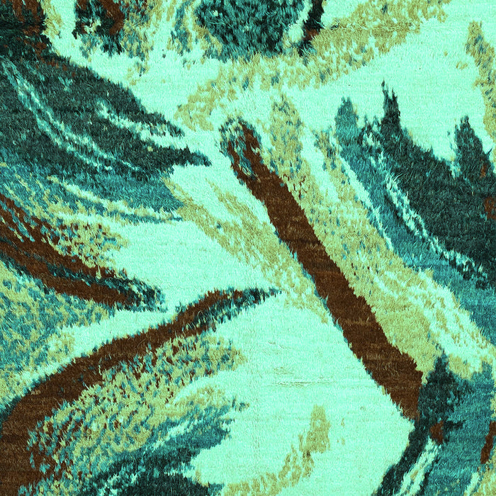 Machine Washable Abstract Turquoise Modern Area Rugs, wshabs2541turq