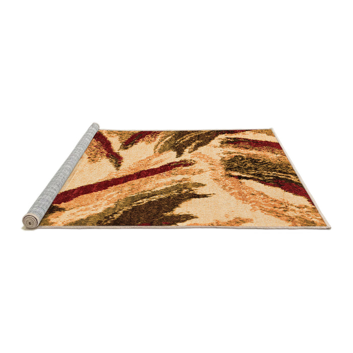 Sideview of Machine Washable Abstract Orange Modern Area Rugs, wshabs2541org