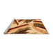 Sideview of Machine Washable Abstract Orange Modern Area Rugs, wshabs2541org