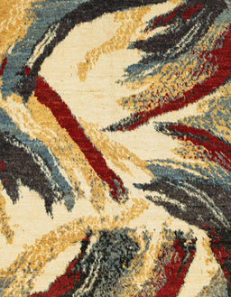 Abstract Chrome Gold Yellow Modern Rug, abs2541