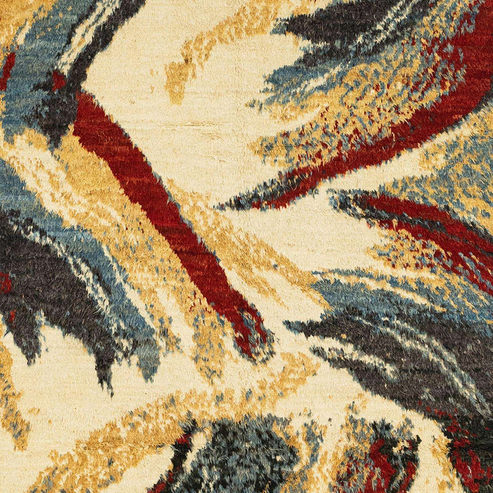 Machine Washable Abstract Chrome Gold Yellow Rug, wshabs2541