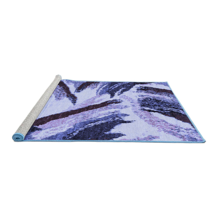 Sideview of Machine Washable Abstract Blue Modern Rug, wshabs2541blu