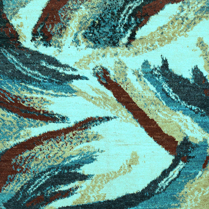Square Abstract Light Blue Modern Rug, abs2541lblu