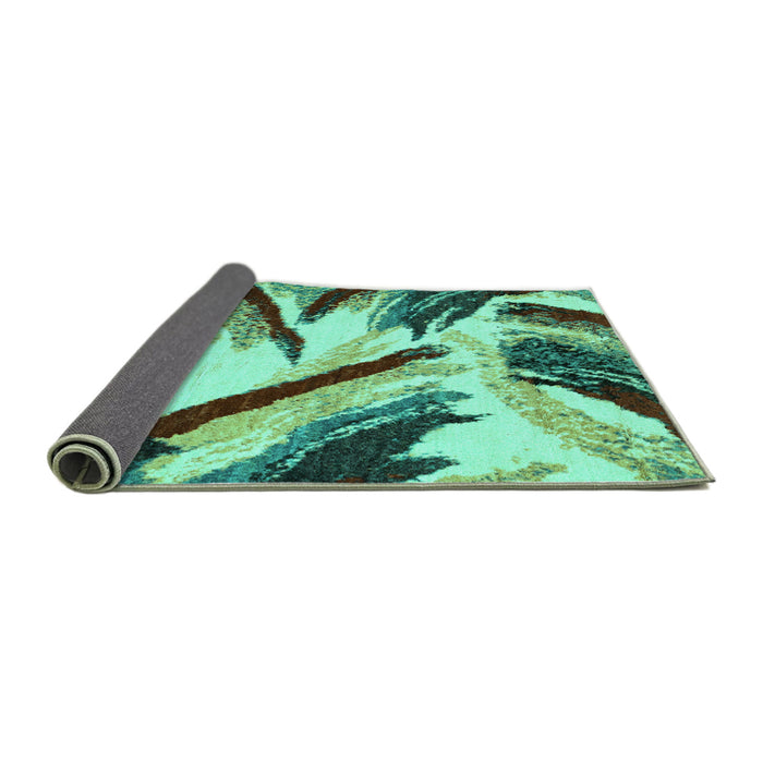 Sideview of Abstract Turquoise Modern Rug, abs2541turq
