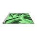 Sideview of Machine Washable Abstract Emerald Green Modern Area Rugs, wshabs2541emgrn