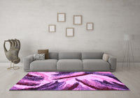 Machine Washable Abstract Purple Modern Rug, wshabs2541pur