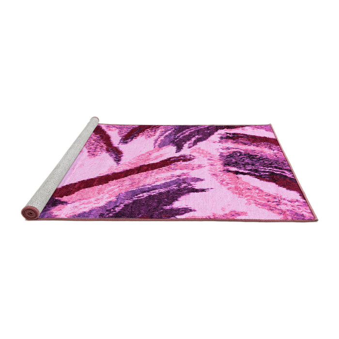 Sideview of Machine Washable Abstract Pink Modern Rug, wshabs2541pnk