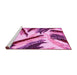 Sideview of Machine Washable Abstract Pink Modern Rug, wshabs2541pnk