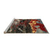 Sideview of Machine Washable Abstract Vermilion Red Rug, wshabs2542