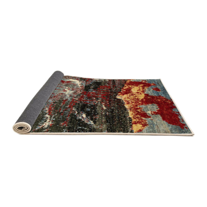 Sideview of Abstract Red Modern Rug, abs2542