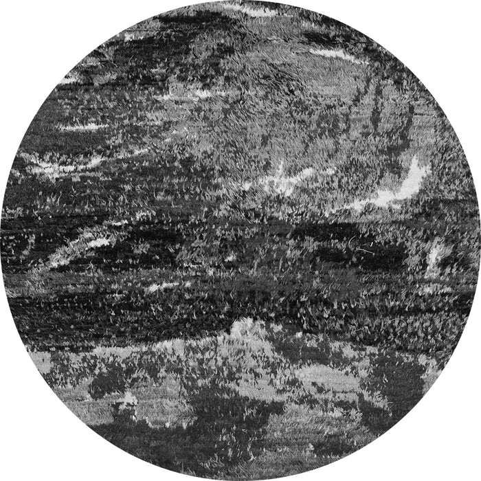 Round Abstract Gray Modern Rug, abs2542gry