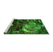 Sideview of Machine Washable Abstract Green Modern Area Rugs, wshabs2542grn