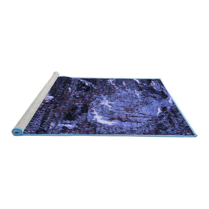 Sideview of Machine Washable Abstract Blue Modern Rug, wshabs2542blu