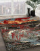 Abstract Red Modern Rug in Family Room, abs2542