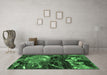 Machine Washable Abstract Emerald Green Modern Area Rugs in a Living Room,, wshabs2542emgrn