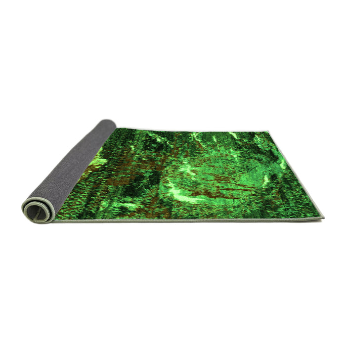 Sideview of Abstract Green Modern Rug, abs2542grn