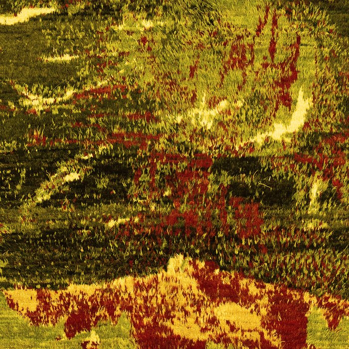 Machine Washable Abstract Yellow Modern Rug, wshabs2542yw