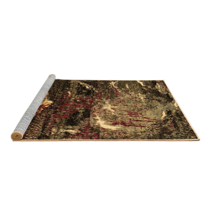 Sideview of Machine Washable Abstract Brown Modern Rug, wshabs2542brn