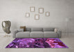 Machine Washable Abstract Purple Modern Area Rugs in a Living Room, wshabs2542pur