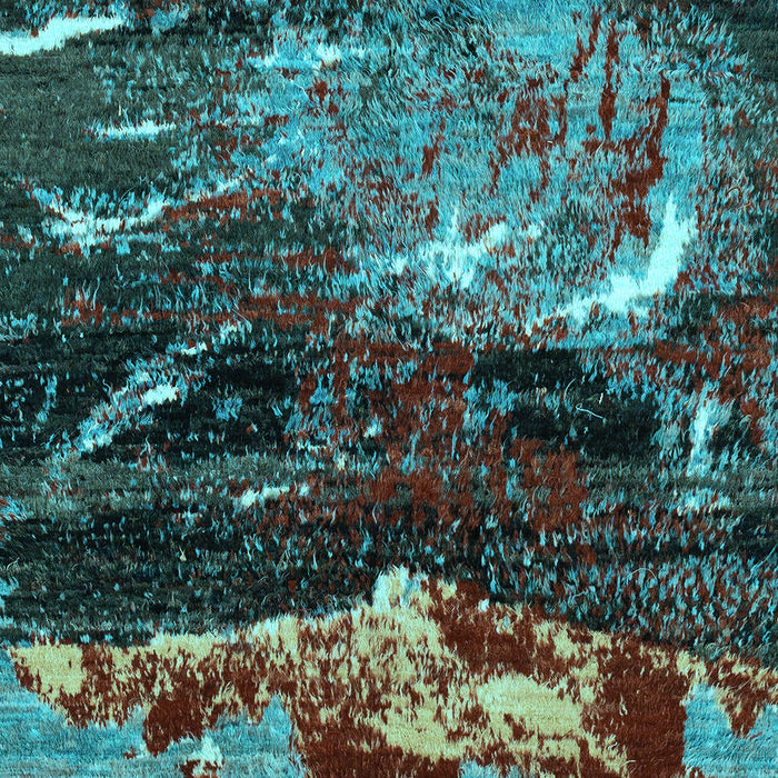 Abstract Light Blue Modern Rug, abs2542lblu