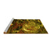 Sideview of Machine Washable Abstract Yellow Modern Rug, wshabs2542yw