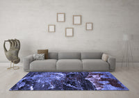 Machine Washable Abstract Blue Modern Rug, wshabs2542blu