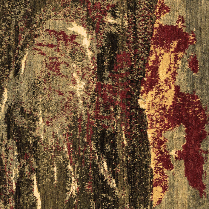 Square Abstract Brown Modern Rug, abs2542brn