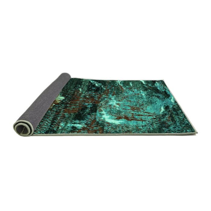 Sideview of Abstract Turquoise Modern Rug, abs2542turq