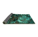 Sideview of Abstract Turquoise Modern Rug, abs2542turq