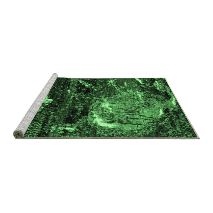 Sideview of Machine Washable Abstract Emerald Green Modern Area Rugs, wshabs2542emgrn