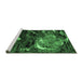 Sideview of Machine Washable Abstract Emerald Green Modern Area Rugs, wshabs2542emgrn