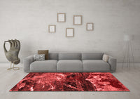 Machine Washable Abstract Red Modern Rug, wshabs2542red