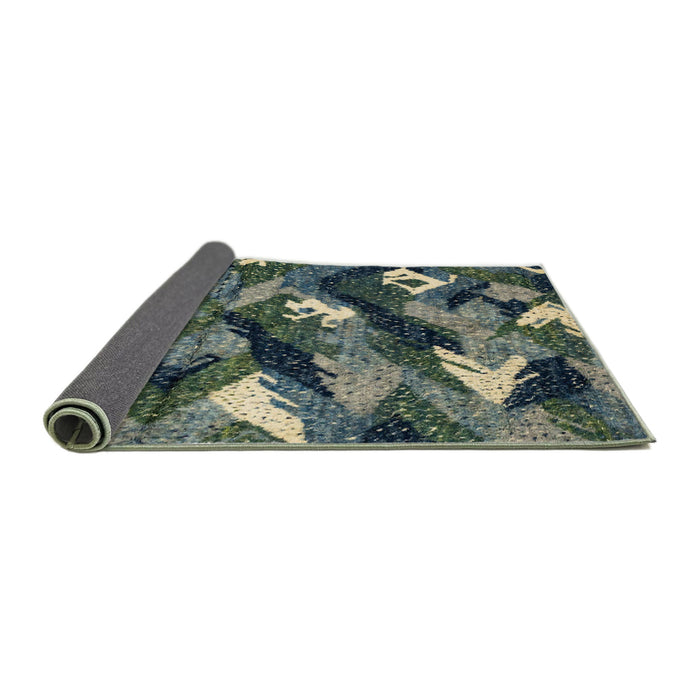 Sideview of Abstract Dark Slate Gray Green Modern Rug, abs2543