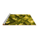 Sideview of Machine Washable Abstract Yellow Modern Rug, wshabs2543yw