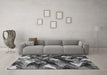 Machine Washable Abstract Gray Modern Rug in a Living Room,, wshabs2543gry