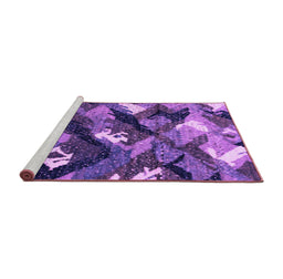 Sideview of Machine Washable Abstract Purple Modern Area Rugs, wshabs2543pur