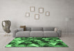 Machine Washable Abstract Emerald Green Modern Area Rugs in a Living Room,, wshabs2543emgrn