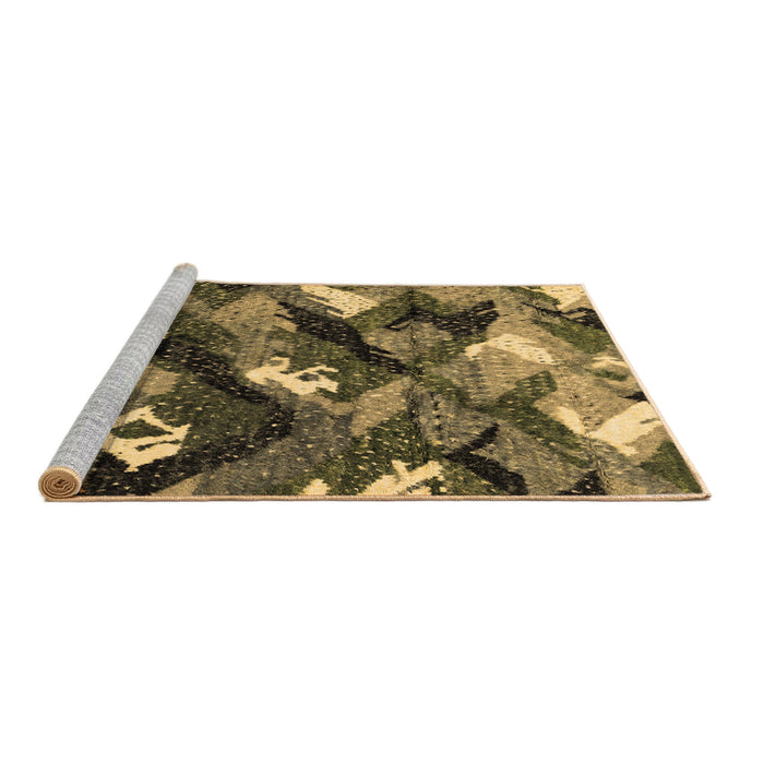 Sideview of Machine Washable Abstract Brown Modern Rug, wshabs2543brn