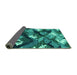 Sideview of Abstract Turquoise Modern Rug, abs2543turq