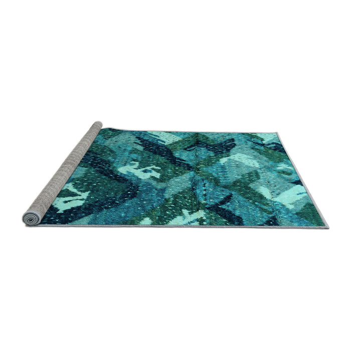 Sideview of Machine Washable Abstract Light Blue Modern Rug, wshabs2543lblu