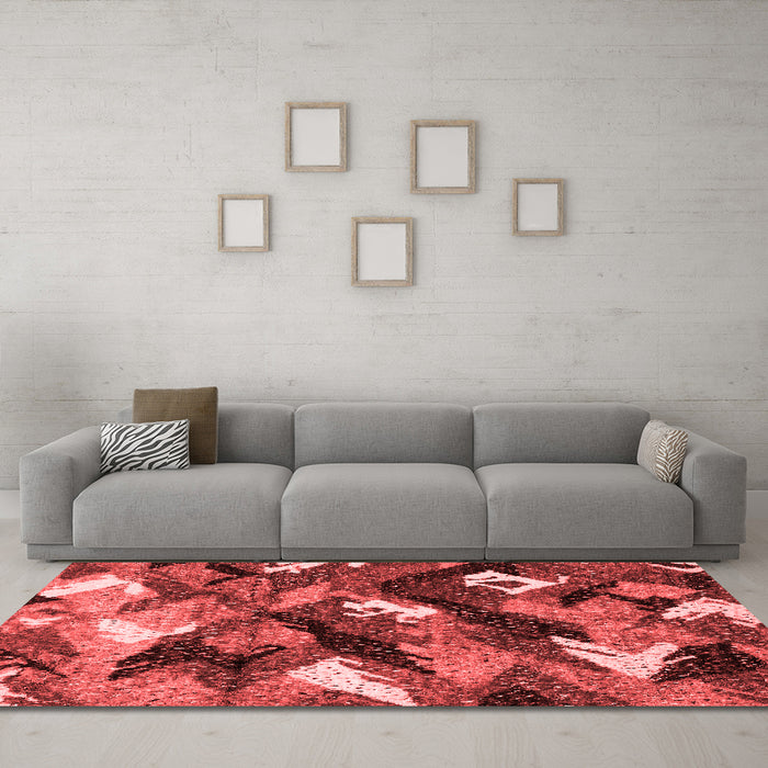 Modern Red Washable Rugs