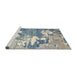 Sideview of Machine Washable Abstract Slate Gray Rug, wshabs2544