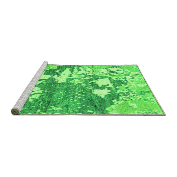 Sideview of Machine Washable Abstract Green Modern Area Rugs, wshabs2544grn