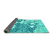 Sideview of Abstract Turquoise Modern Rug, abs2544turq